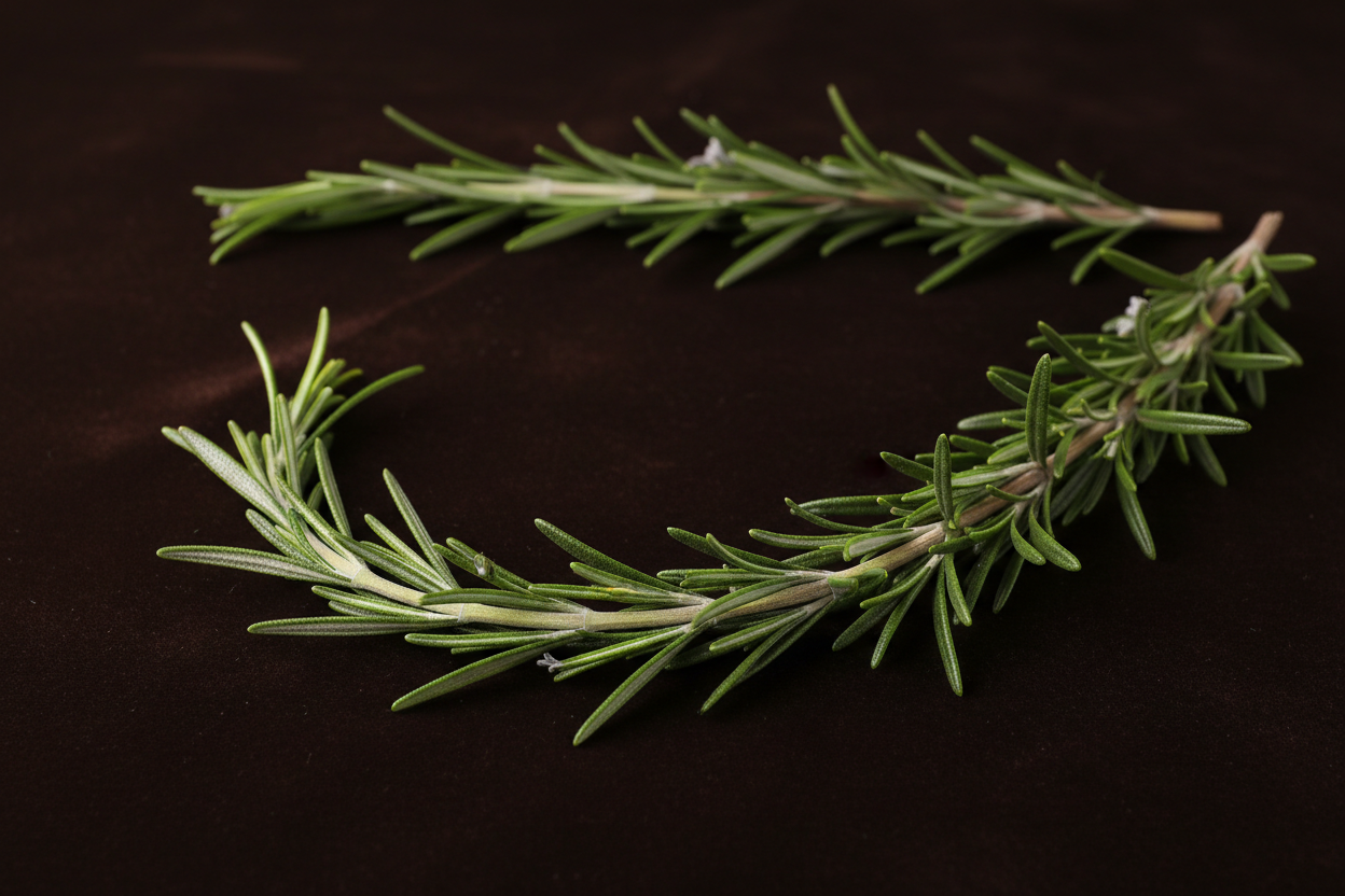 beautiful Rosemary with dark brown background 