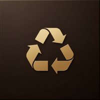 recyclable icon with dark brown background 