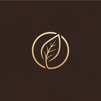 vegan icon with dark brown background 